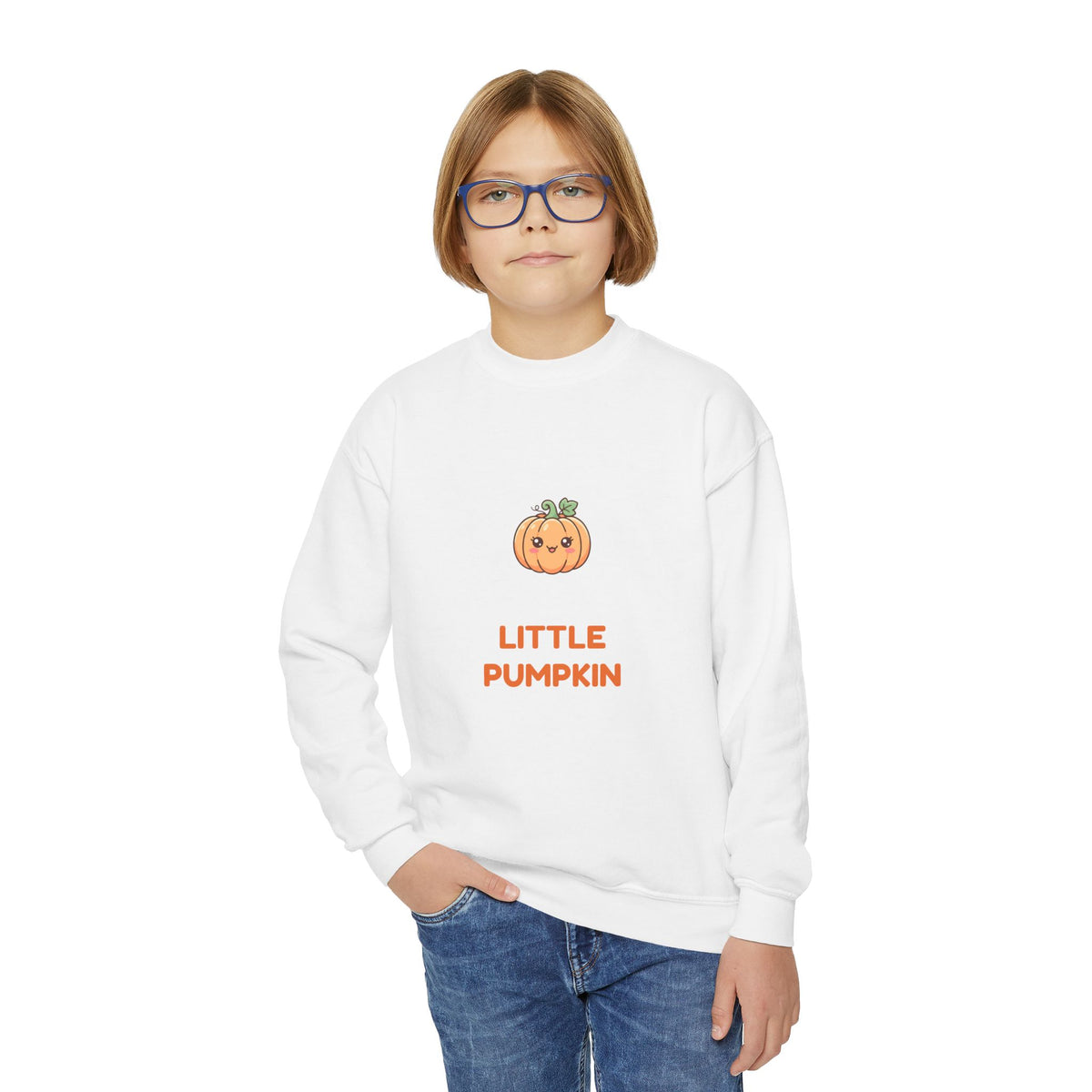 Little Pumpkin Fall Youth Crewneck Sweatshirt