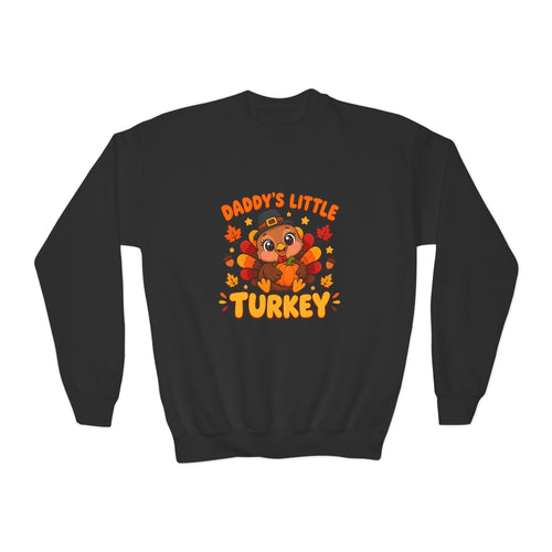 Daddy’s Little Turkey Thanksgiving Youth Crewneck Sweatshirt