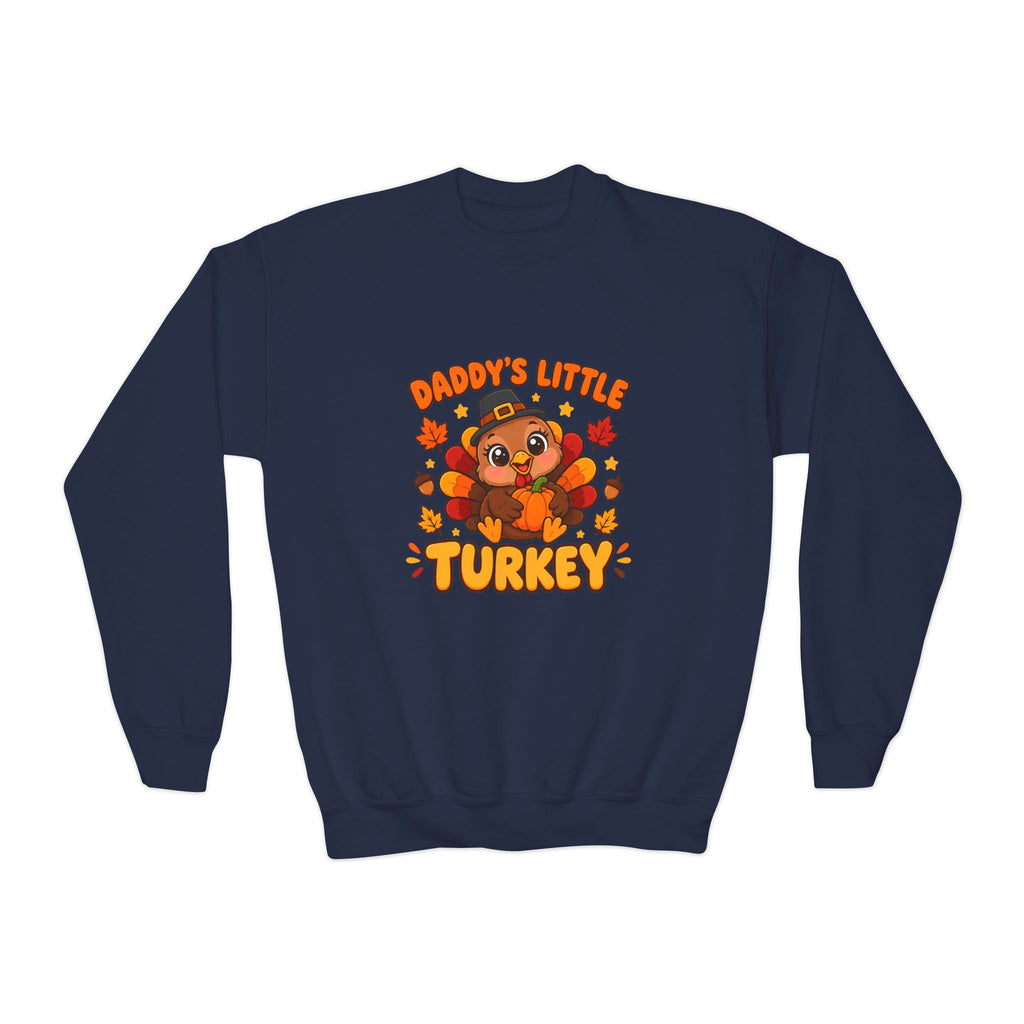 Daddy’s Little Turkey Thanksgiving Youth Crewneck Sweatshirt