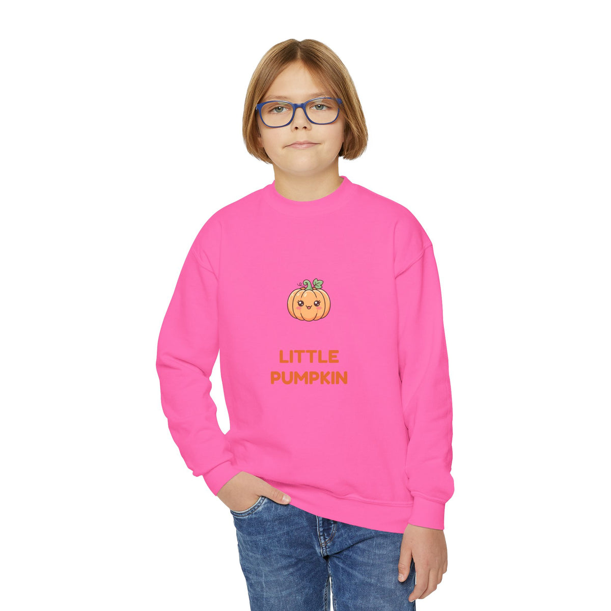 Little Pumpkin Fall Youth Crewneck Sweatshirt