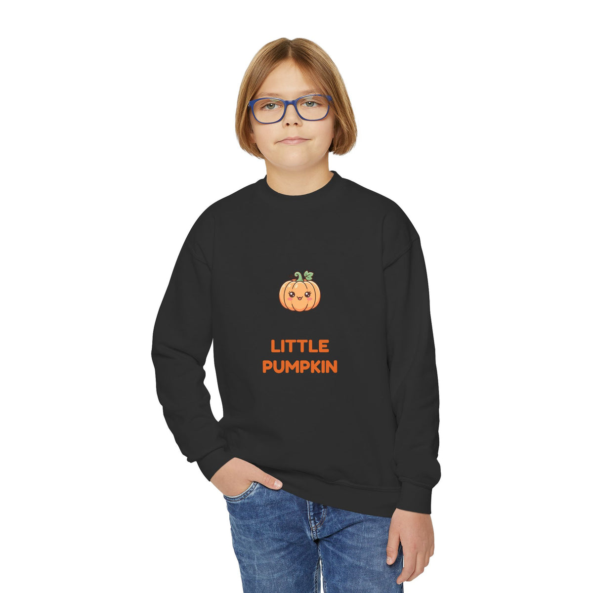 Little Pumpkin Fall Youth Crewneck Sweatshirt