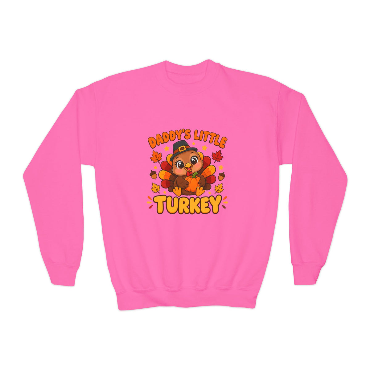 Daddy’s Little Turkey Thanksgiving Youth Crewneck Sweatshirt
