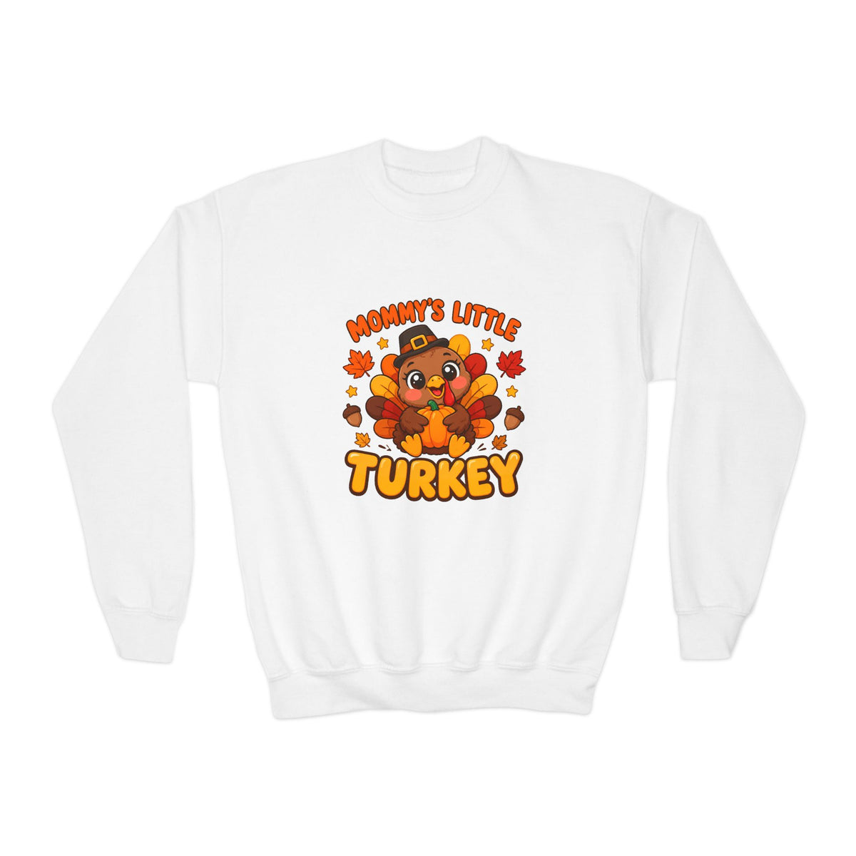 Mommy’s Little Turkey Thanksgiving Youth Crewneck Sweatshirt