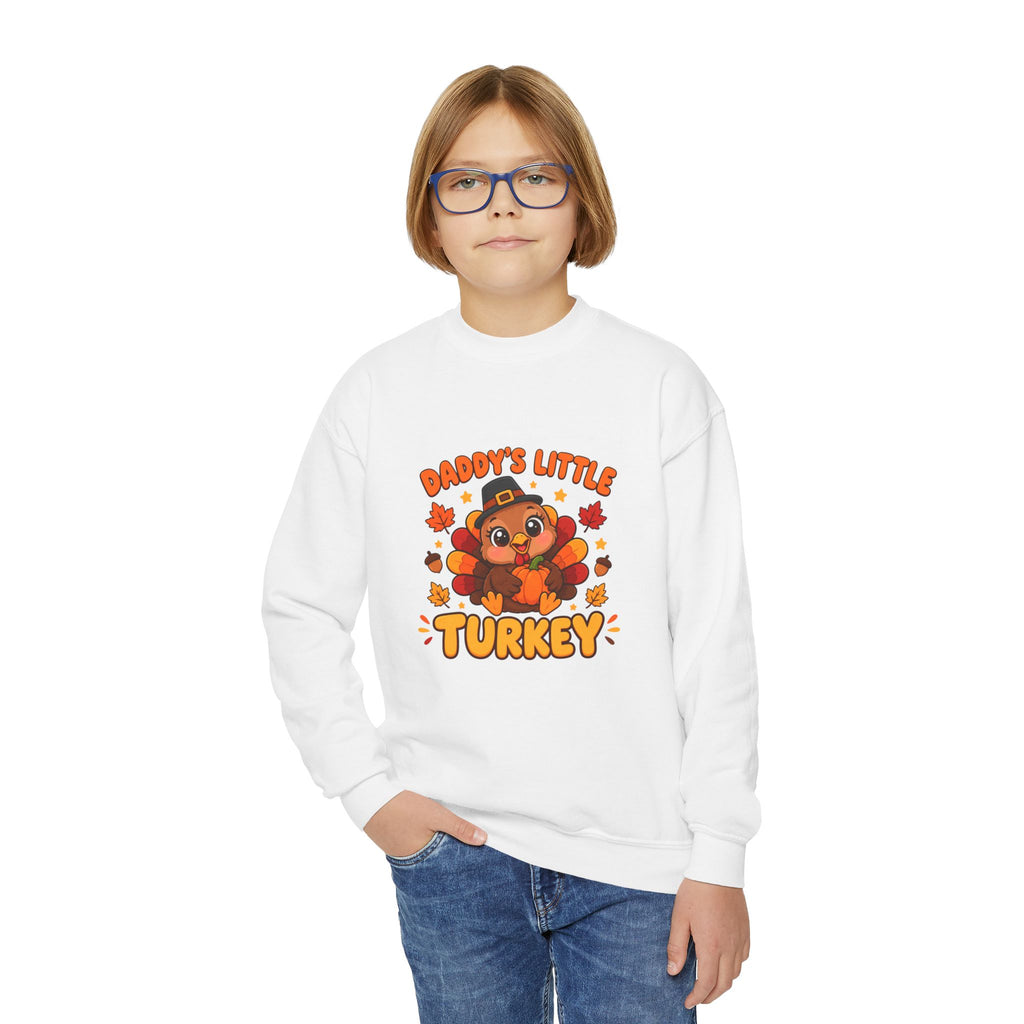 Daddy’s Little Turkey Thanksgiving Youth Crewneck Sweatshirt