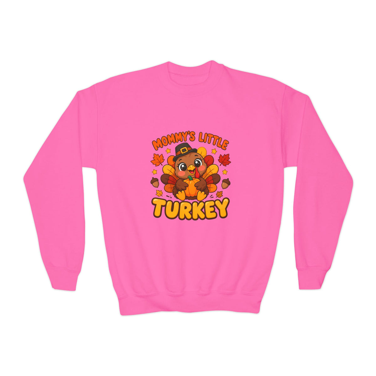 Mommy’s Little Turkey Thanksgiving Youth Crewneck Sweatshirt
